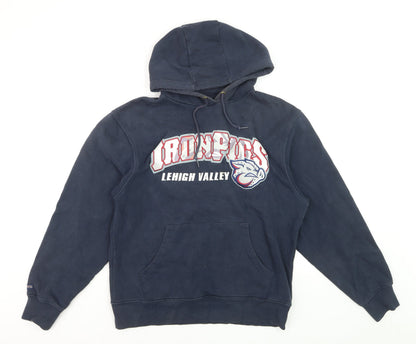 JanSport Men's Blue IronPigs Pullover Hoodie Size M Graphic