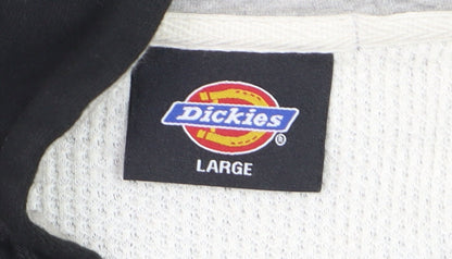 Dickies Mens Black Full Zip Sleeveless Hooded Vest Large