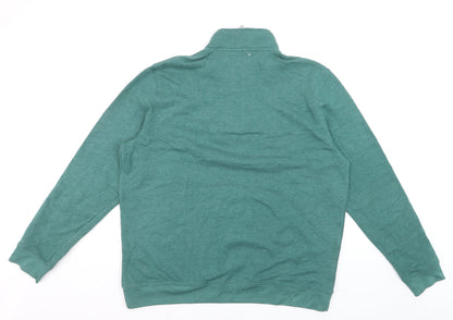 Croft & Barrow Men's Green L 1/4 Zip High Neck Sweatshirt