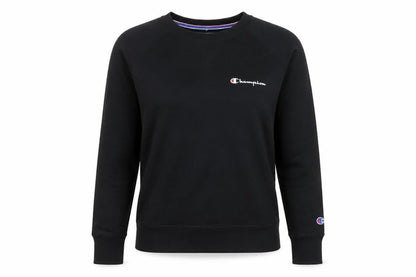 Champion Womens Black Small Pullover Sweatshirt Logo Crew Neck