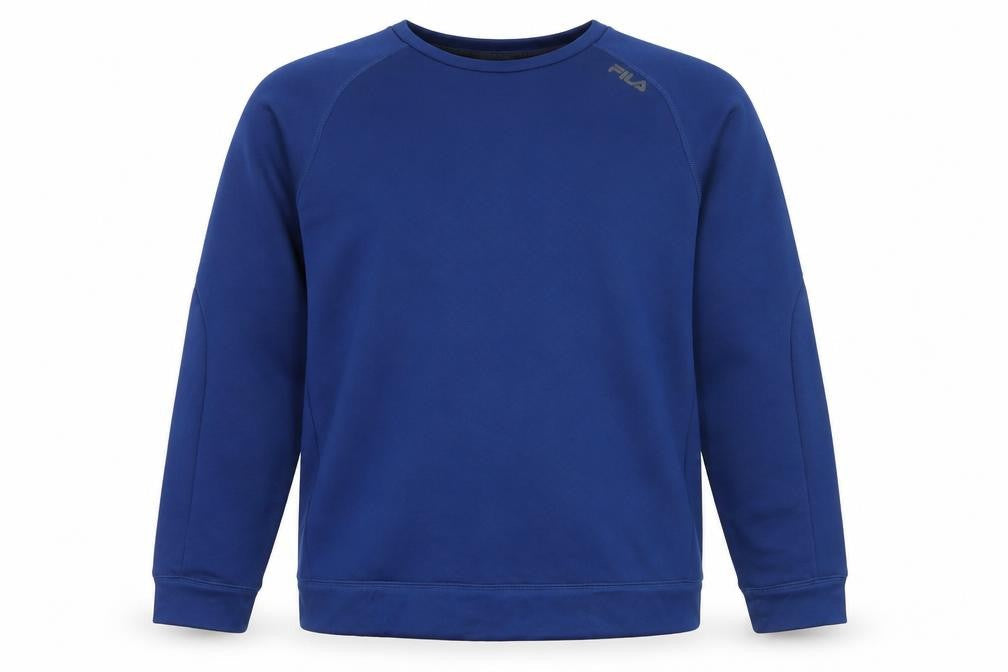 Fila Men Blue Crew Neck Pullover Sweatshirt Size L Sports Style