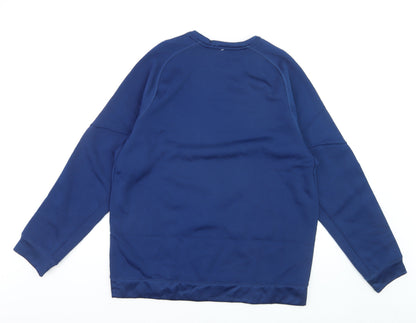 Fila Men Blue Crew Neck Pullover Sweatshirt Size L Sports Style
