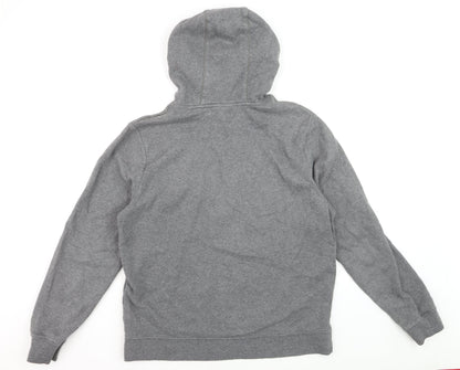 Fila Men's Grey Pullover Hoodie Medium Logo Fleece Sweatshirt