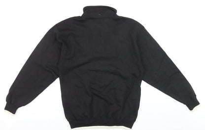 Pro Player Men's Black Spurs 1/4 Zip Sweatshirt M Vintage Sports Style