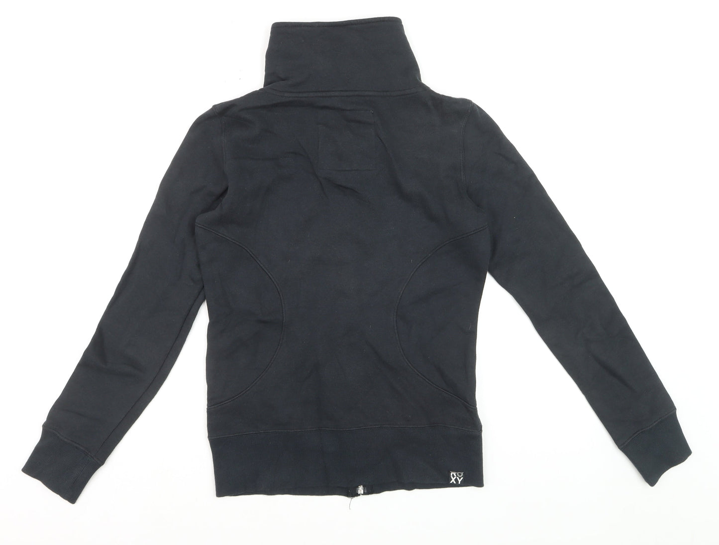 Roxy Womens Black Full Zip Hoodie Sweatshirt Size S Cotton Blend