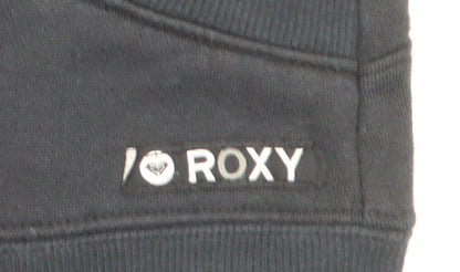 Roxy Womens Black Full Zip Hoodie Sweatshirt Size S Cotton Blend