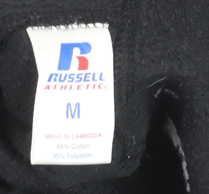 Russell Athletic Men’s Black M Pullover Hoodie Mustangs Sports Logo