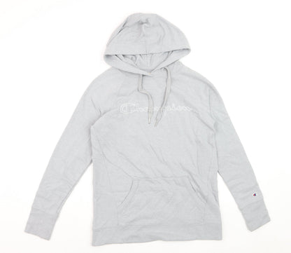 Champion Mens Grey Small Pullover Hoodie Logo Athletic Sweatshirt
