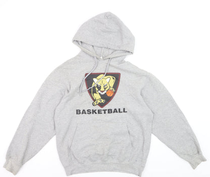 Port & Company Men's Grey Pullover Basketball Hoodie Size M