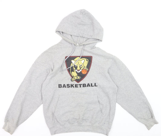 Port & Company Men's Grey Pullover Basketball Hoodie Size M