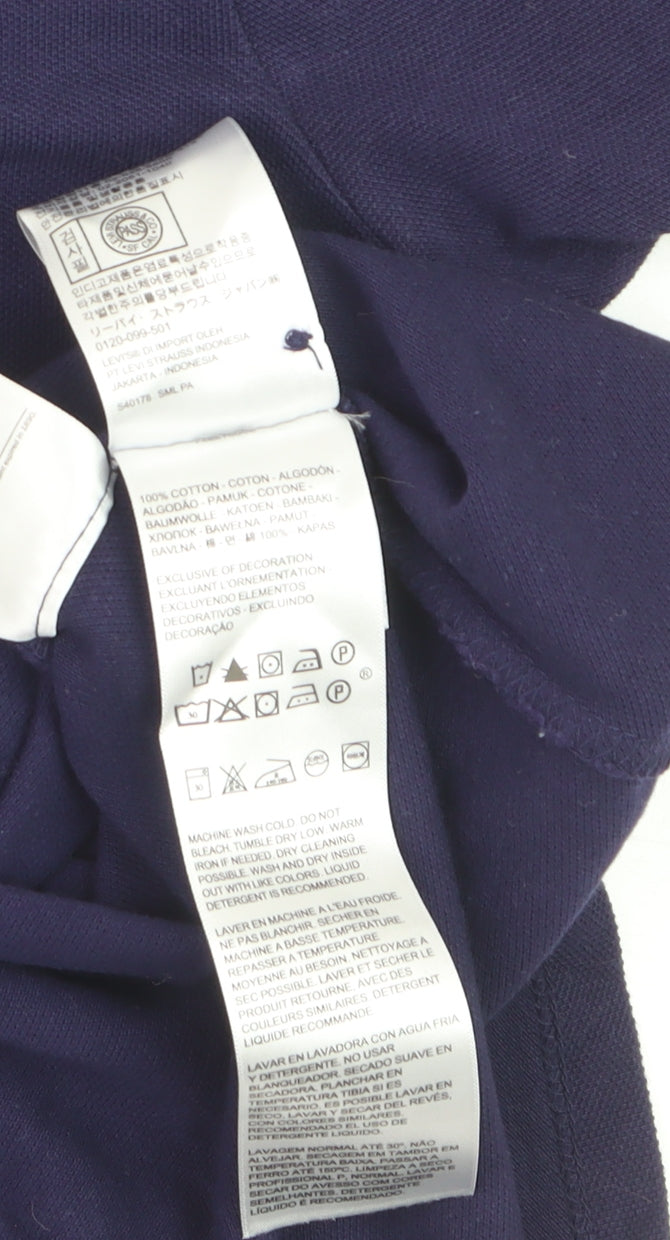 Levi's Boys Navy Blue Polo Shirt XS Short Sleeve Cotton Classic Fit