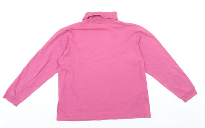 Jumper Womens Pink Roll Neck Cotton Pullover M Long Sleeve Top