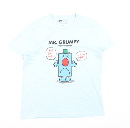 Comic Relief Mr. Grumpy Blue Cotton Women's XS T-Shirt