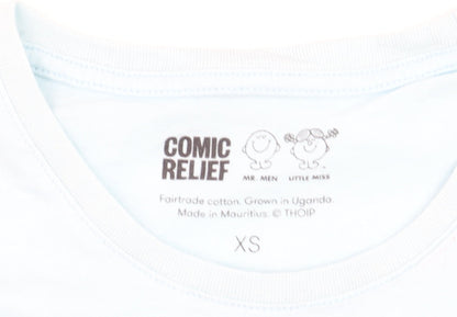 Comic Relief Mr. Grumpy Blue Cotton Women's XS T-Shirt
