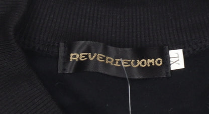 REVERIEUOMO Unisex Black XL Varsity Jacket Button Casual Style