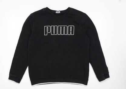 Puma Womens Black Crew Neck Pullover Sweatshirt Size 16