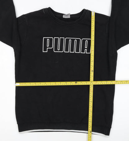 Puma Womens Black Crew Neck Pullover Sweatshirt Size 16