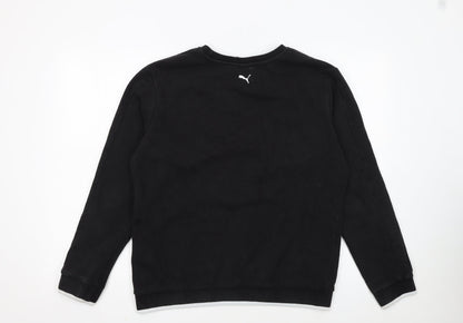 Puma Womens Black Crew Neck Pullover Sweatshirt Size 16