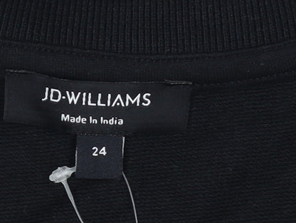 JD Williams Women Black Size 24 Pullover Sweatshirt with Contrast Trim