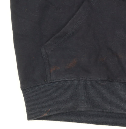 M&M Womens Navy Full Zip Hoodie L/XL Cotton Blend Stripe Trim