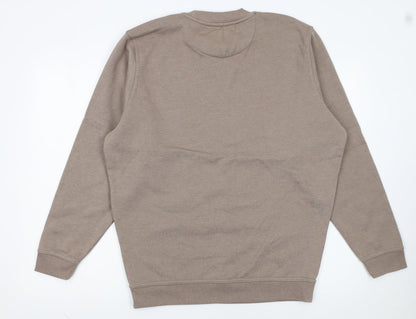 One Valley Men's Beige Crew Neck Sweatshirt Medium Pullover