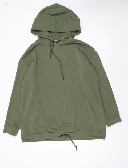Noisy May Womens Green Pullover Hoodie Size L Drawstring Hem Casual