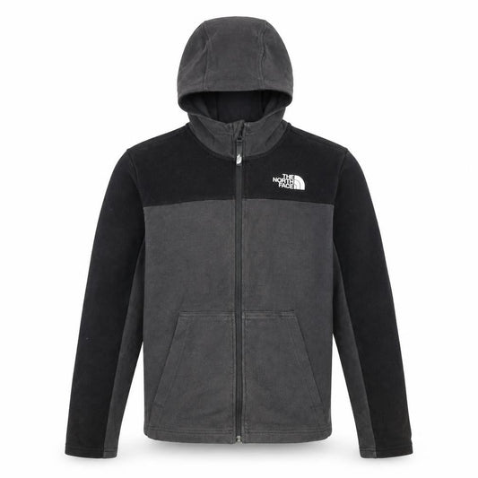 The North Face Boys Black Full Zip Fleece Hoodie L Size Outdoor Pullover