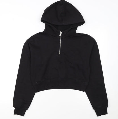 Alcott Womens Black XS 1/2 Zip Hoodie Sweatshirt