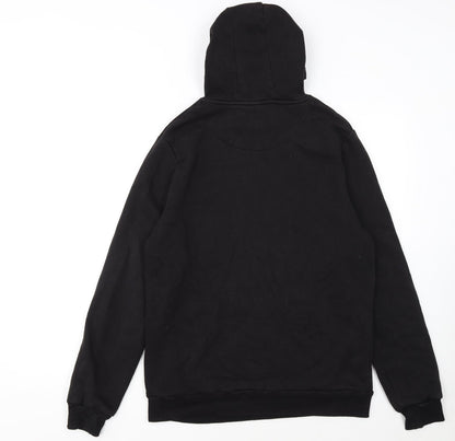 Stranger Things Men Black Pullover Hoodie L Logo Graphic Fleece