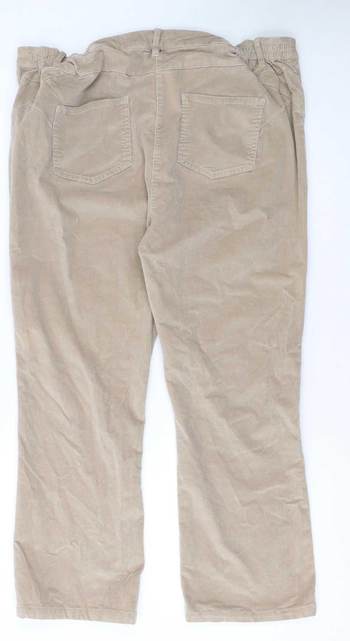 Cotton Traders Women's Beige Corduroy Chino Trousers Size 18