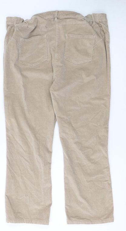 Cotton Traders Women's Beige Corduroy Chino Trousers Size 18