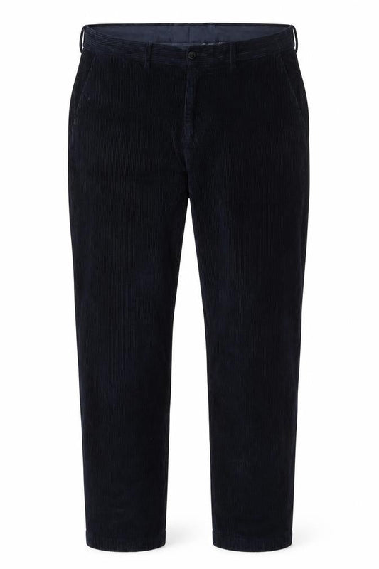 Marks and Spencer Men's Blue Corduroy Regular Fit Trousers 36W 33L