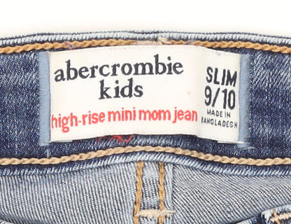 Abercrombie Kids Girls Blue High-Rise Slim Ripped Ankle Jeans 9-10 Years