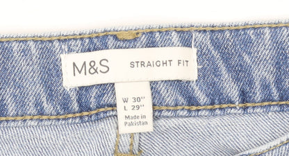 Marks and Spencer Men's Blue Straight Fit Jeans W30 L29