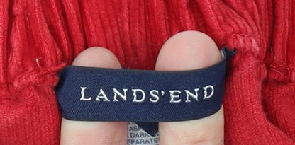Lands' End Women's Red Corduroy Petite Size 10P Straight Leg Trousers