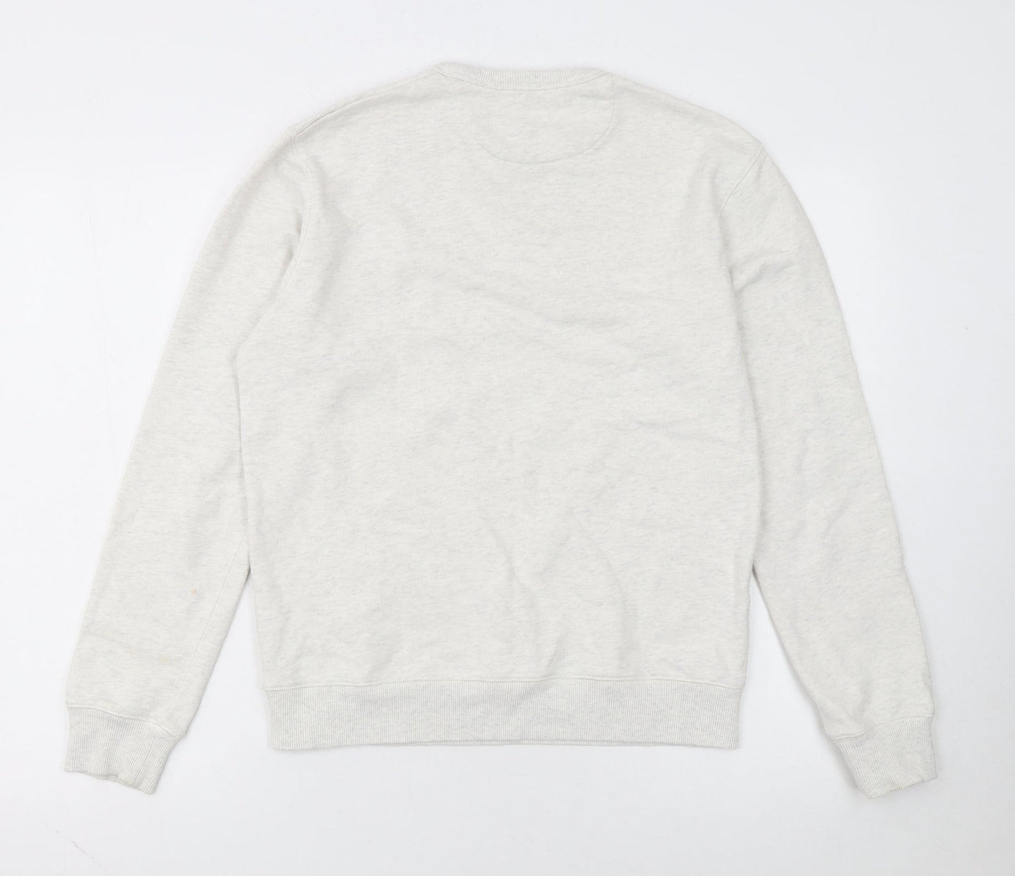 Farah Men's Ivory Small Pullover Crew Neck Cotton Sweatshirt