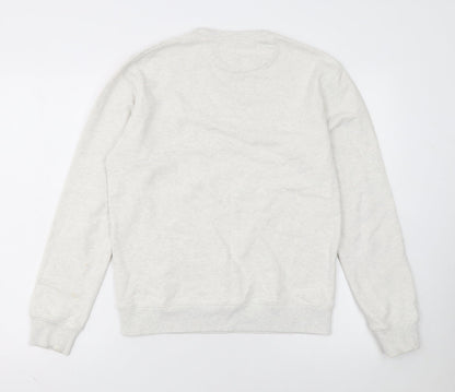 Farah Men's Ivory Small Pullover Crew Neck Cotton Sweatshirt
