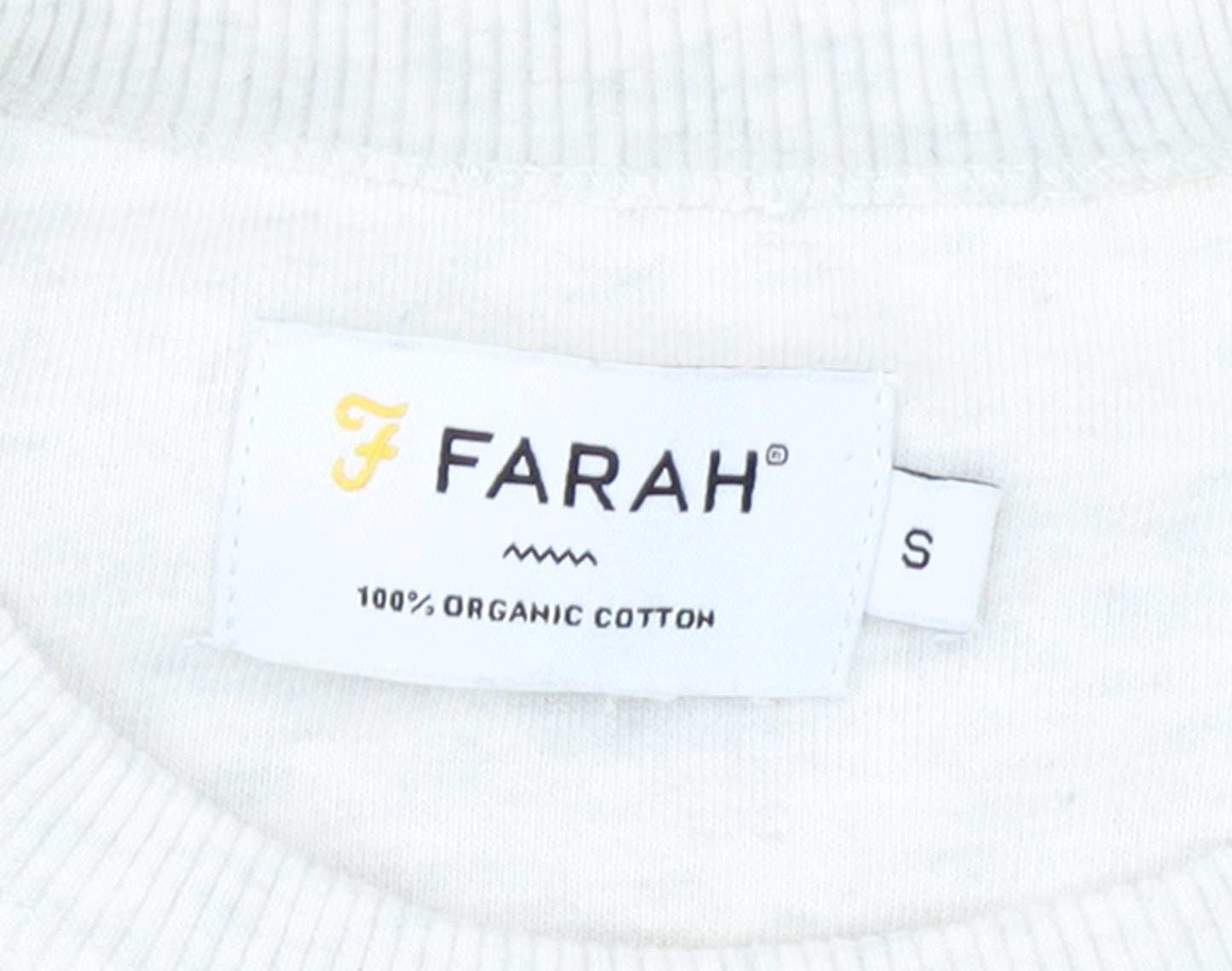 Farah Men's Ivory Small Pullover Crew Neck Cotton Sweatshirt