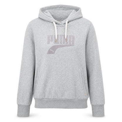 Puma Womens Grey Hoodie UK 12 Pullover Logo Sweatshirt