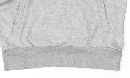 Puma Womens Grey Hoodie UK 12 Pullover Logo Sweatshirt