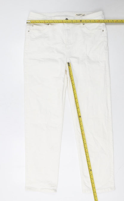 Marks and Spencer Women’s White Sienna Straight Jeans Size 16 Regular Fit