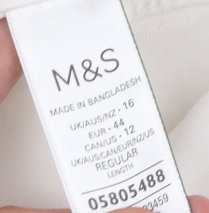 Marks and Spencer Women’s White Sienna Straight Jeans Size 16 Regular Fit