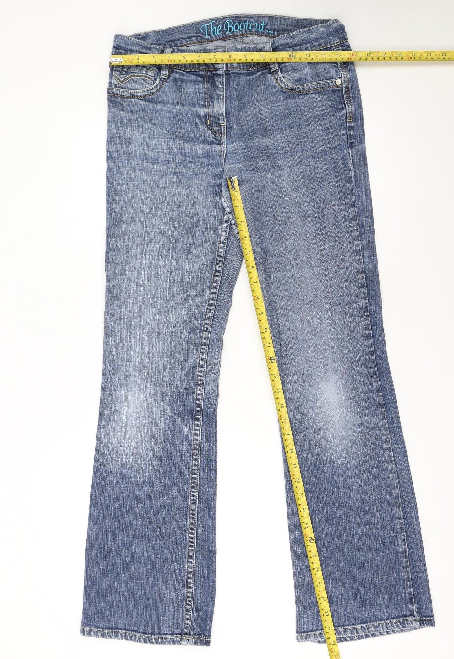 Next Women’s Blue Bootcut Jeans Size 14L Stretch Denim