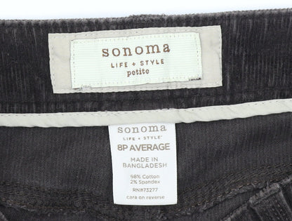 Sonoma Women’s Brown Corduroy Petite Chino Trousers Size 8P