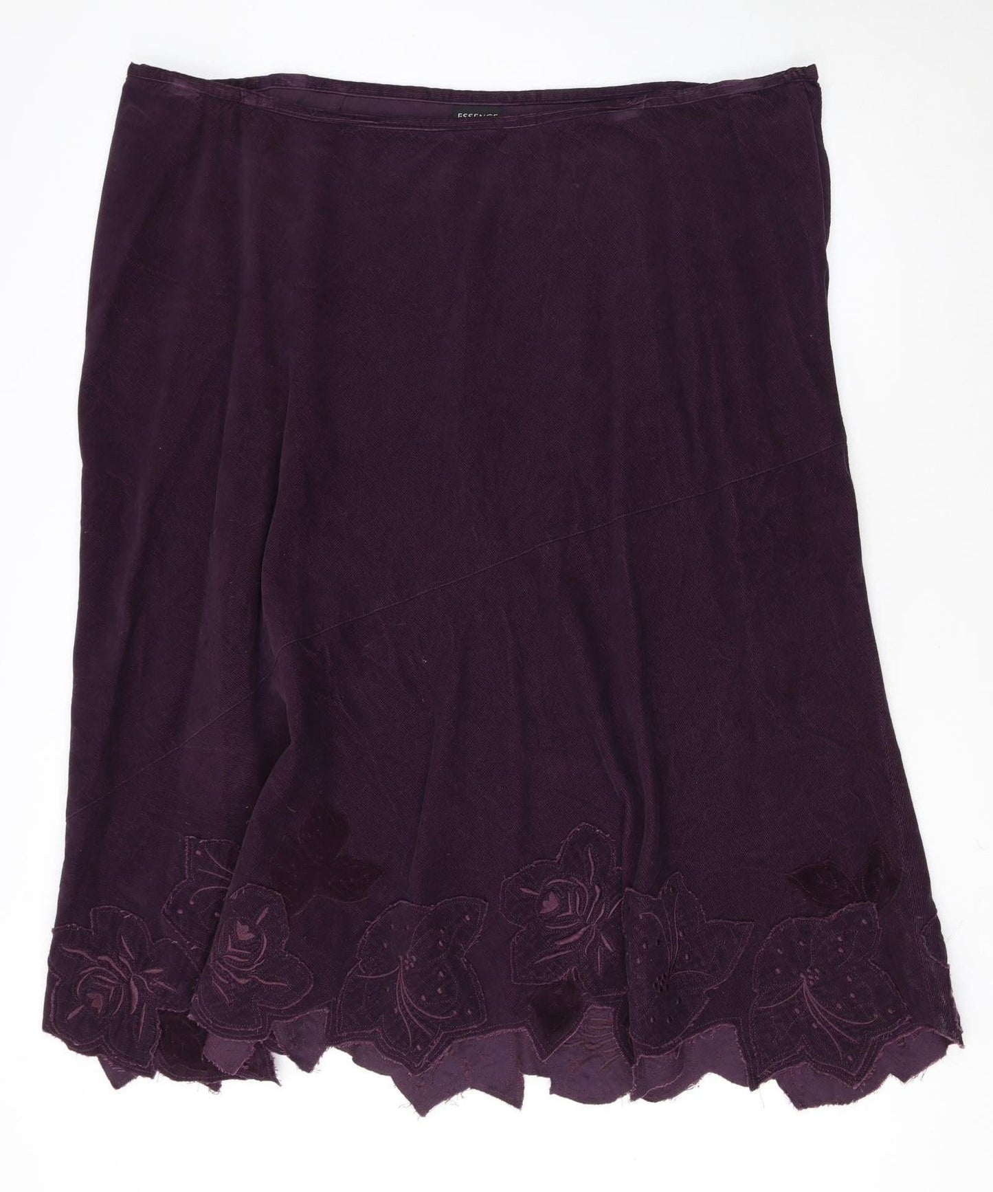 Evans Women’s Purple Cotton A-Line Embroidered Skirt Size 26