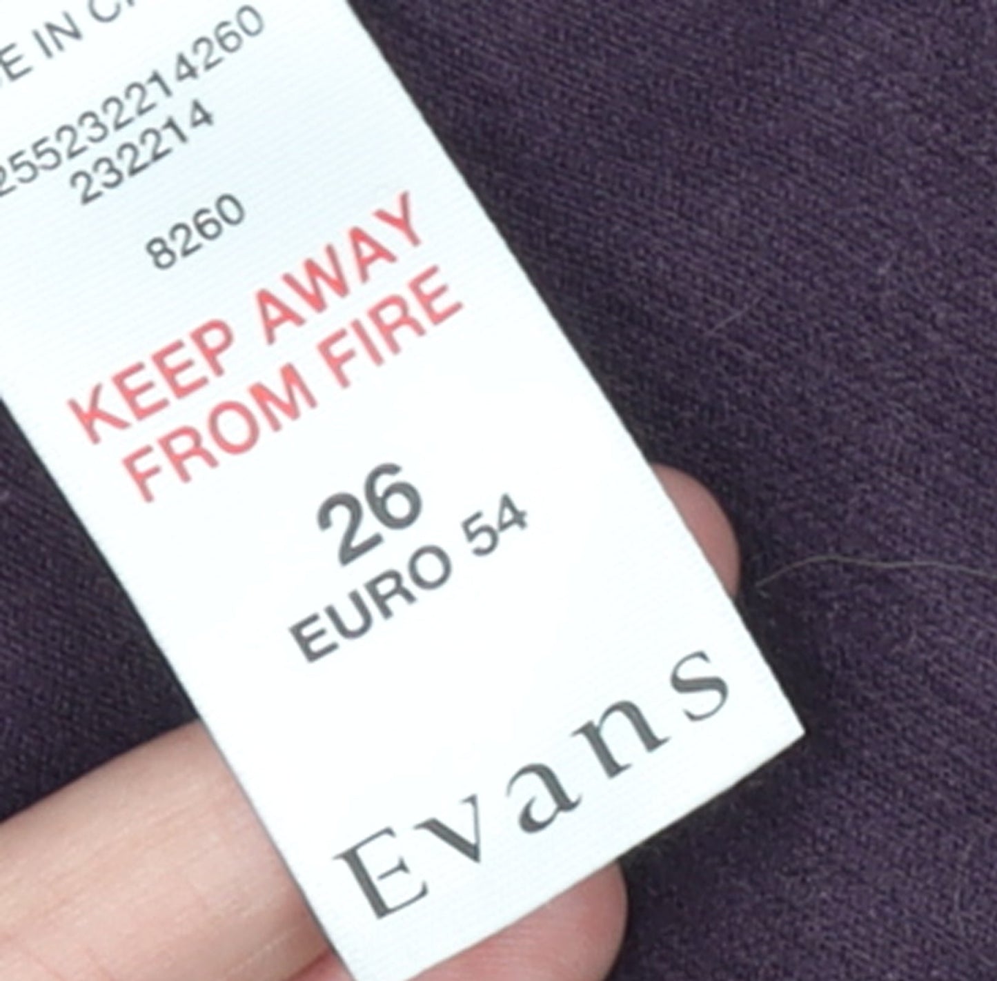 Evans Women’s Purple Cotton A-Line Embroidered Skirt Size 26