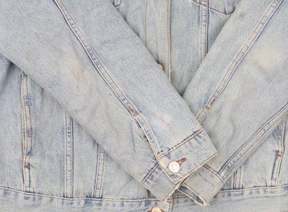 Topshop Women's Blue Denim Shearling Lined Jacket Size 16