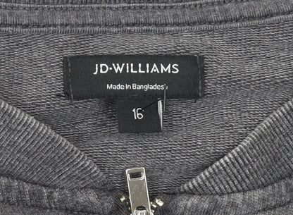 JD Williams Women Grey Size 16 Cotton Blend Full Zip Basic Jacket
