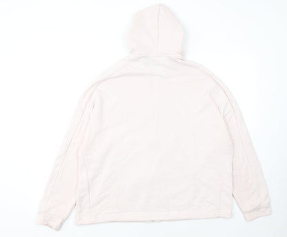 Adidas Women's Beige Full Zip Hoodie Size L 16-18 Cotton Blend