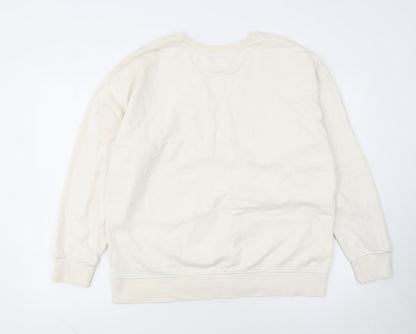 The Flintstones Womens Ivory Sweatshirt XL Long Sleeve Crew Neck